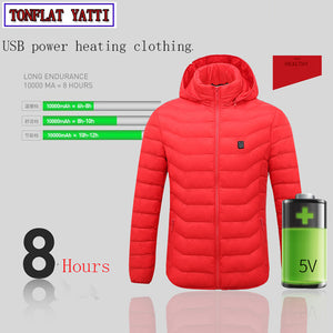 New 2019 USB Smart Charging Heating Jacket Winter Thermal Clothing Body Heating Warm Thermostatic Winter Clothes 2 colours