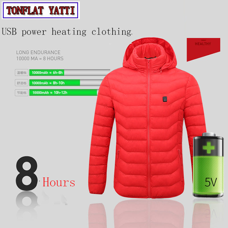 New 2019 USB Smart Charging Heating Jacket Winter Thermal Clothing Body Heating Warm Thermostatic Winter Clothes 2 colours