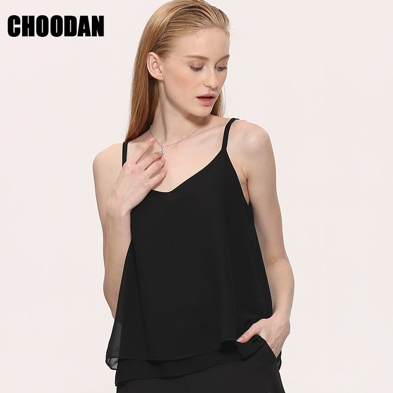 Tank Top Women Chiffon Blouses