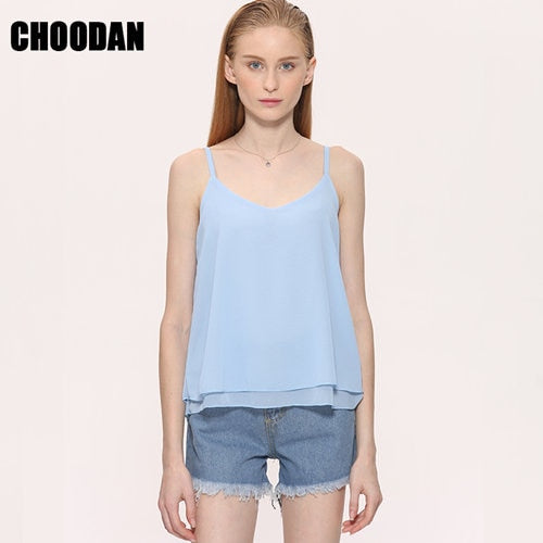 Tank Top Women Chiffon Blouses