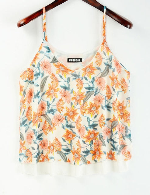 Tank Top Women Chiffon Blouses