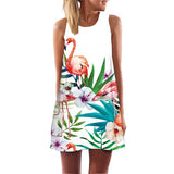 New Arrival Rose Print Sleeveless Summer Dress