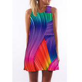 New Arrival Rose Print Sleeveless Summer Dress