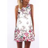 New Arrival Rose Print Sleeveless Summer Dress