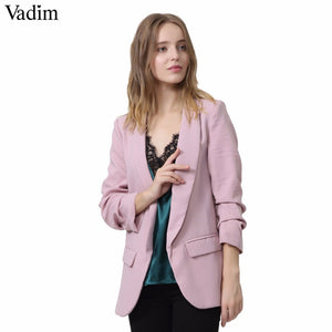 Vadim women elegant  blazer crimping