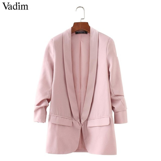 Vadim women elegant  blazer crimping