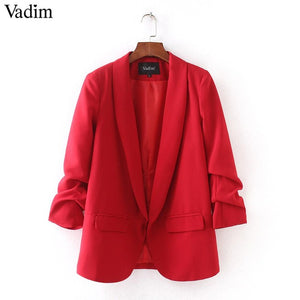 Vadim women elegant  blazer crimping