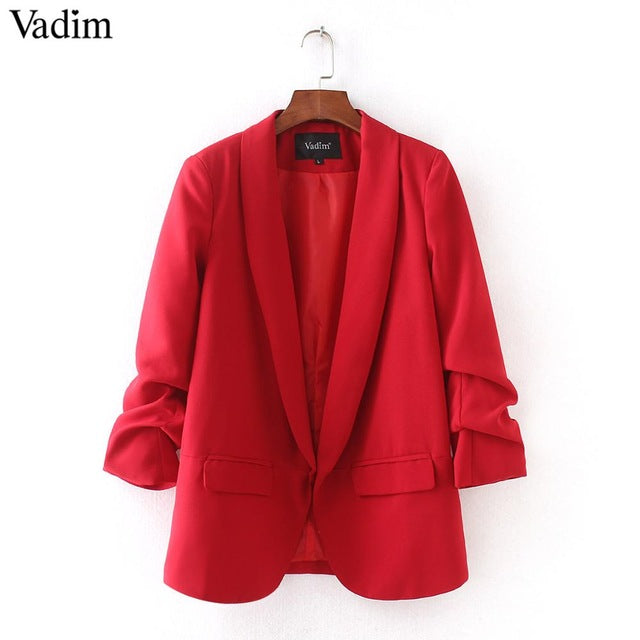 Vadim women elegant  blazer crimping