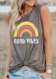 Summer Tank Tops Women Good Vibes
