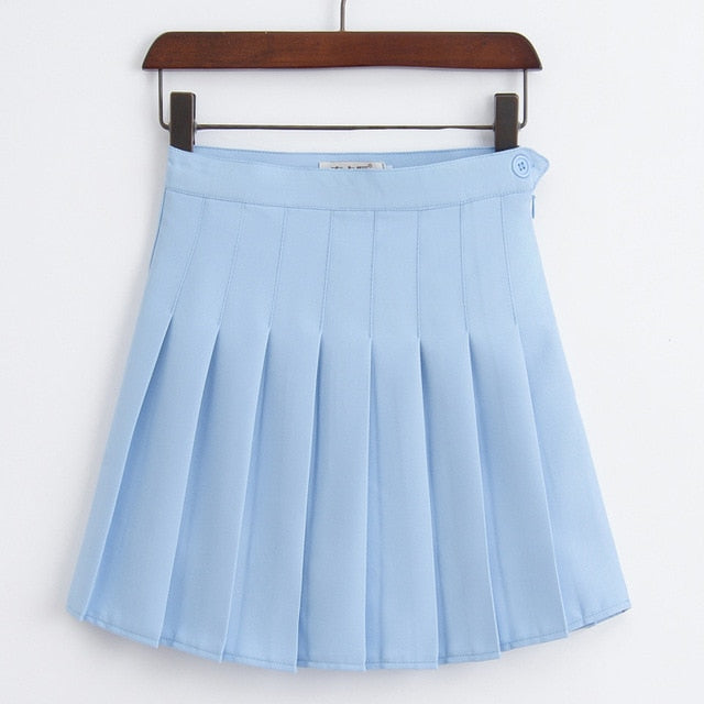 Women Fashion Summer high waist pleated skirt