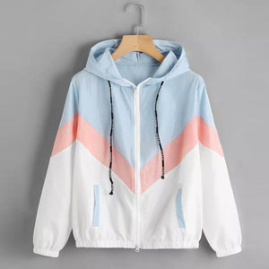 Women Windbreaker Jacket Female Multicolor