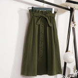 Summer Autumn Skirts Womens Midi Knee Length