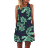 New Arrival Rose Print Sleeveless Summer Dress