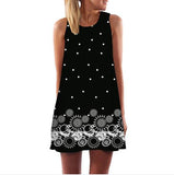 New Arrival Rose Print Sleeveless Summer Dress