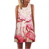 New Arrival Rose Print Sleeveless Summer Dress
