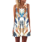 New Arrival Rose Print Sleeveless Summer Dress