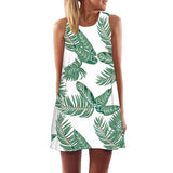 New Arrival Rose Print Sleeveless Summer Dress