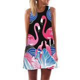 New Arrival Rose Print Sleeveless Summer Dress