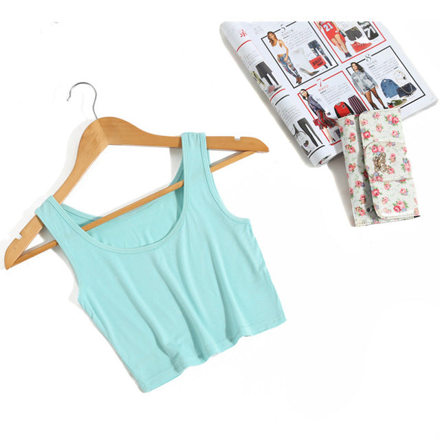 Slim Render Short Top Sexy Women Sleeveless