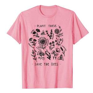 Tshirt Women Causal Save The Bees