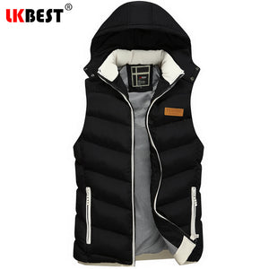 Mens Winter Quilted Gilet Vest Sleeveless Hooded Padded Jacket Coat Body Warmer