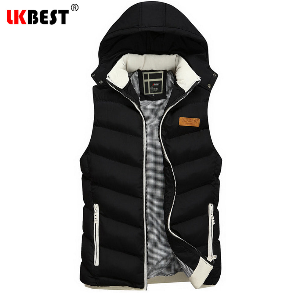 Mens Winter Quilted Gilet Vest Sleeveless Hooded Padded Jacket Coat Body Warmer