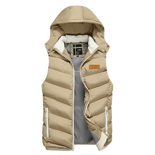 Mens Winter Quilted Gilet Vest Sleeveless Hooded Padded Jacket Coat Body Warmer