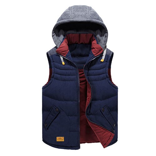 Mens Winter Quilted Gilet Vest Sleeveless Hooded Padded Jacket Coat Body Warmer