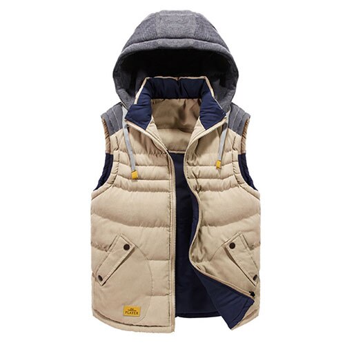 Mens Winter Quilted Gilet Vest Sleeveless Hooded Padded Jacket Coat Body Warmer