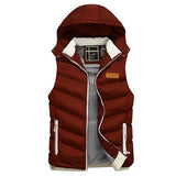 Mens Winter Quilted Gilet Vest Sleeveless Hooded Padded Jacket Coat Body Warmer