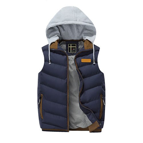 Mens Winter Quilted Gilet Vest Sleeveless Hooded Padded Jacket Coat Body Warmer