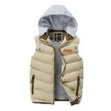 Mens Winter Quilted Gilet Vest Sleeveless Hooded Padded Jacket Coat Body Warmer