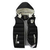 Mens Winter Quilted Gilet Vest Sleeveless Hooded Padded Jacket Coat Body Warmer