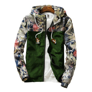 Women's Hooded Jackets Spring Causal Flowers