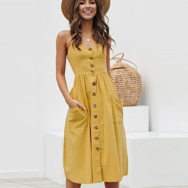 Summer Dress Sexy Straps Bohemian Floral Beach Dress