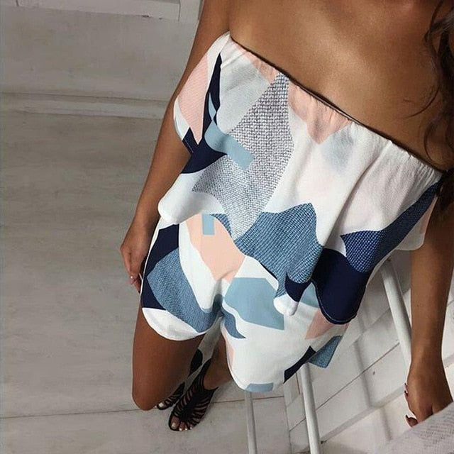 Women Jumpsuit Summer Sexy Slash Neck