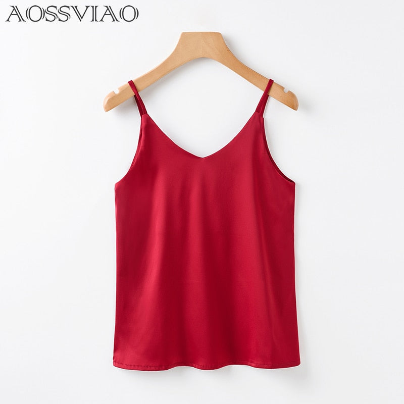 Women Camis Silk Crop Top Women Camisole