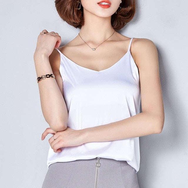 Women Camis Silk Crop Top Women Camisole