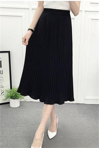 Spring Long Pleated skirts womens Summer