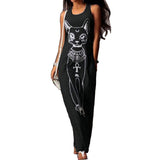 Women Summer Long Maxi Dress Casual Cat Print