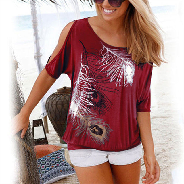 Summer Women Blouses Casual Short Sleeve
