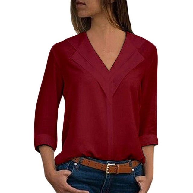 Women blouses long sleeve girl shirts Fashion