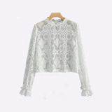 Women Oversize Lace Blouse Shirt